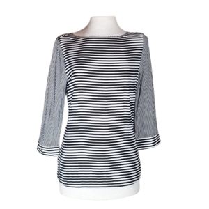 Cato Striped Half Back Button Up White Shirt Size S